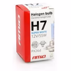 AMiO 01157 Bulb, spotlight H7 55W PX26d 5500K Halogen RENAULT: GRAND SCENIC 3, MEGANE 3, SKODA: Octavia II Hatchback, PEUGEOT: 3008 I