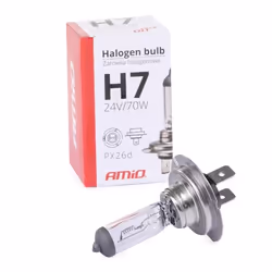 Light Bulbs; AMiO; H7 70 PX26d Halogen transparent UV filter ACEA E4; for BMW, VAUXHALL, FORD, HYUNDAI, MULTICAR