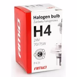 Light Bulbs; AMiO; H4 70/75 P43t Halogen transparent UV filter ACEA E4; for VOLKSWAGEN, MINI, FORD, TOYOTA, SUZUKI