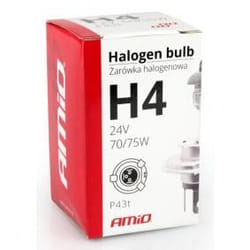 AMiO 01267 Bulb, spotlight H4 70/75W P43t Halogen VOLKSWAGEN: CADDY 4 Kasten, Polo V Hatchback, Transporter 5, MINI: Hatchback, Convertible, Clubman