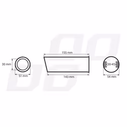 AMiO MT 002 01302 Tailpipe 51 straight Stainless Steel 155, 143 30