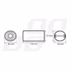 AMiO MT 006 01306 Tailpipe 82 round, straight Stainless Steel 155