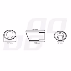 AMiO MT 014 01314 Tailpipe 117 round Stainless Steel 180, 145 63