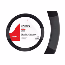 Steering wheel cover; AMiO; SWC-05; black, grey 37-39 PP (Polypropylene)