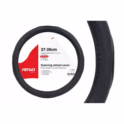 Steering wheel cover; AMiO; SWC-09; black 37-39 PVC