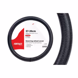 Steering wheel cover; AMiO; SWC-16; black 37-39 Leather