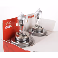 Light Bulbs; AMiO; LumiTec Silver, DUO BOX; H4 55 P43t Halogen transparent +100%; for TOYOTA, MINI, VOLKSWAGEN, FIAT, FORD