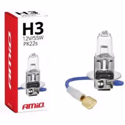 Light Bulbs; AMiO; Clear; H3 55 PK22s Halogen transparent; for BMW, SKODA, VAUXHALL, VOLKSWAGEN, AUDI