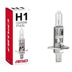 AMiO 01484 Bulb, spotlight H1 55W P14,5s Halogen FORD: FOCUS 3, FIESTA 6, MONDEO 3 Stufenheck, VAUXHALL: Insignia Mk1, INSIGNIA Mk1