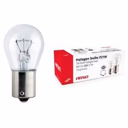 Light Bulbs; AMiO; transparent 21 P21W BA15S Halogen; for BMW, MERCEDES-BENZ, VOLKSWAGEN, FORD, PEUGEOT