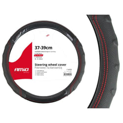 AMiO SWC-21 01698 Steering wheel cover black 37-39 Leatherette, Rubber