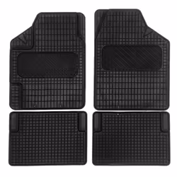 Floor mat set; AMiO; RCM-01; Rubber Front and Rear 4 black Tailored; for VOLKSWAGEN, PEUGEOT, MERCEDES-BENZ, OPEL, TOYOTA