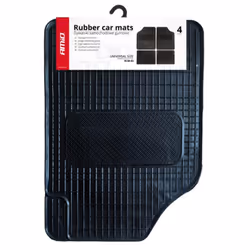 AMiO RCM-02 01710 Floor mat set Rubber Front and Rear 4 black Tailored TOYOTA: RAV4 III Off-Road, VOLKSWAGEN: Passat B6 Saloon, PEUGEOT: 206 Hatchback