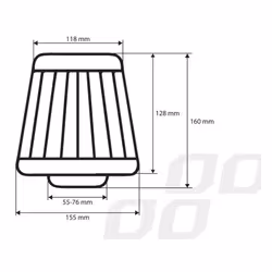AMiO 01713 Sports Air Filter 76, 70, 65, 60, 55