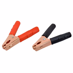 Battery charger crocodile clips; AMiO; Copper coated -