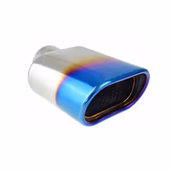 Tailpipe; AMiO; MT 019BLC; silver, blue Wide, oval Stainless Steel 168, 152 56