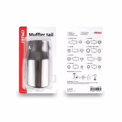 AMiO MT 007BC 02193 Tailpipe 90 round, oval Stainless Steel 150, 120 78