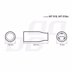 AMiO 02196 02196 Tailpipe 102 Glossy round, straight Stainless Steel 204 75