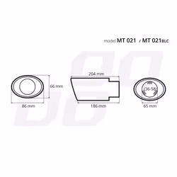 AMiO MT 021BLC 02353 Tailpipe 86 blue straight, oval Stainless Steel 204, 186 65