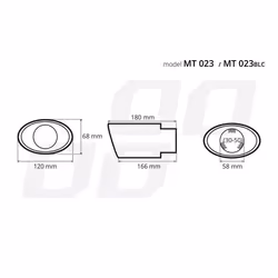 AMiO MT 023 02355 Tailpipe 120 straight, oval Stainless Steel 180, 166 58