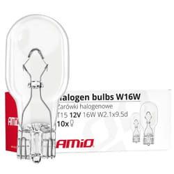 AMiO 02549 Light Bulbs Crystal clear 12 16 T15 WY16W  W2.1x9.5d AUDI: A3 Sportback, A3 Hatchback, SEAT: Leon III Hatchback, Leon III ST