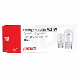 AMiO 02551 Light Bulbs 12 21 T20 21W W3x16d AUDI: A3 Sportback, A3 Hatchback, A1 Sportback, VOLKSWAGEN: Polo V Hatchback, GOLF 6, Golf 7