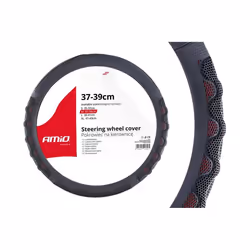 Steering wheel cover; AMiO; SWC-25-M; black 37-39 Plastic, Leatherette