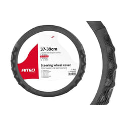 AMiO SWC-26-M 02563 Steering wheel cover black 37-39 Leatherette, Plastic
