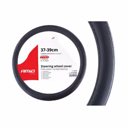Steering wheel cover; AMiO; SWC-27-M; black 37-39 Leather