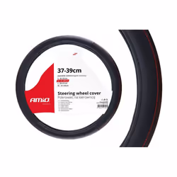 Steering wheel cover; AMiO; SWC-28-M; black 37-39 Leatherette