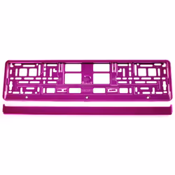 Number plate holder; AMiO; pink Coated frameless