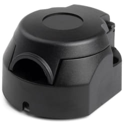 AMiO 03214 Towbar Socket 7 black caravans with lid 12, 24