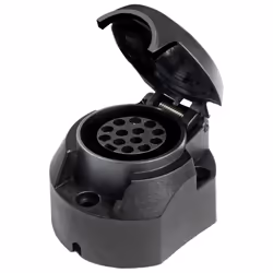 Towbar Socket; AMiO; 12 13 black caravans with lid