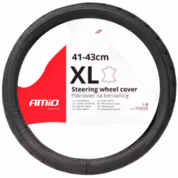 Steering wheel cover; AMiO; SWC-51; black 41-43 Leather