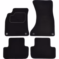 Floor mat set; CUSTOPOL; Textile Front and Rear 4 black Tailored; for AUDI