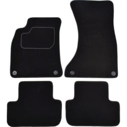 CUSTOPOL AUD120C Floor mat set Textile Front and Rear 4 black Tailored