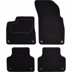 Floor mat set; CUSTOPOL; Textile Front and Rear 4 black Tailored; for AUDI