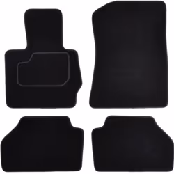 Floor mat set; CUSTOPOL; Textile Front and Rear 4 black Tailored; for BMW