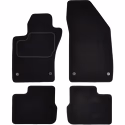 Floor mat set; CUSTOPOL; Textile Front and Rear 4 black Tailored; for FIAT