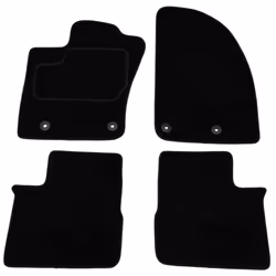 Floor mat set; CUSTOPOL; Textile Front and Rear 4 black Tailored; for FIAT