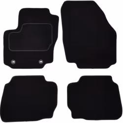 Floor mat set; CUSTOPOL; Textile Front and Rear 4 black Tailored; for FORD