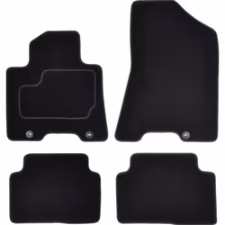 Floor mat set; CUSTOPOL; Textile Front and Rear 4 black Tailored; for HYUNDAI