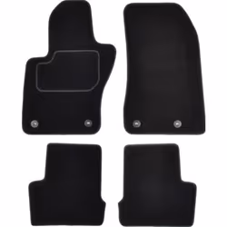 Floor mat set; CUSTOPOL; Textile Front and Rear 4 black Tailored; for JEEP