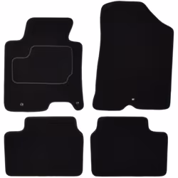 Floor mat set; CUSTOPOL; Textile Front and Rear 4 black Tailored; for KIA