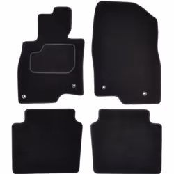 Floor mat set; CUSTOPOL; Textile Front and Rear 4 black Tailored; for MAZDA