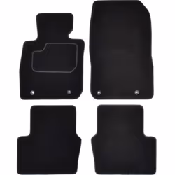 Floor mat set; CUSTOPOL; Textile Front and Rear 4 black Tailored; for MAZDA