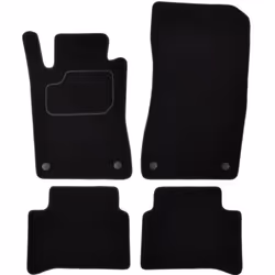 Floor mat set; CUSTOPOL; Textile Front and Rear 4 black Tailored; for MERCEDES-BENZ