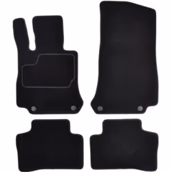 Floor mat set; CUSTOPOL; Textile Front and Rear 4 black Tailored; for MERCEDES-BENZ