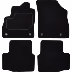 Floor mat set; CUSTOPOL; Textile Front and Rear 4 black Tailored; for OPEL