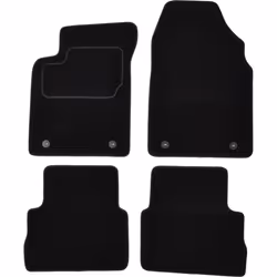 Floor mat set; CUSTOPOL; Textile Front and Rear 4 black Tailored; for OPEL